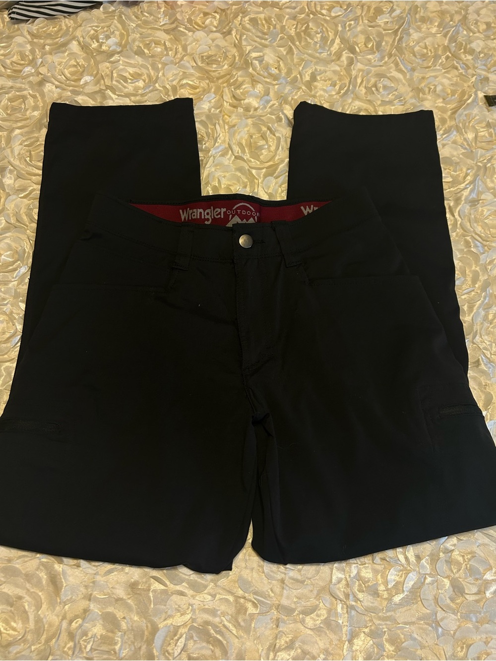 Wrangler Black Straight-Leg Utility Pants